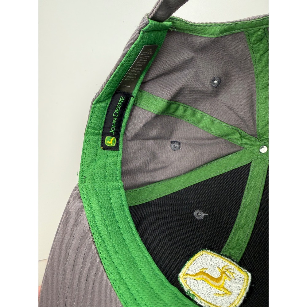 John Deere Gray Baseball Cap Adjustable Hat Embroidered Logo Charcoal Mens OSFM - Picture 8 of 9